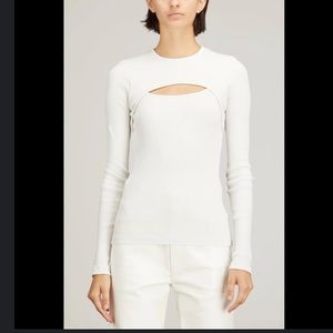 NWT AGOLDE Lyza Cut Out Rib Top in Powder